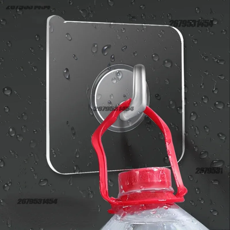 5/10/20/30Pcs Self-adhesive Hook Transparent Door Wall Hook Child Heavy Load Rack Kitchen Bathroom Towel Key Rack Sticky Hook view 5