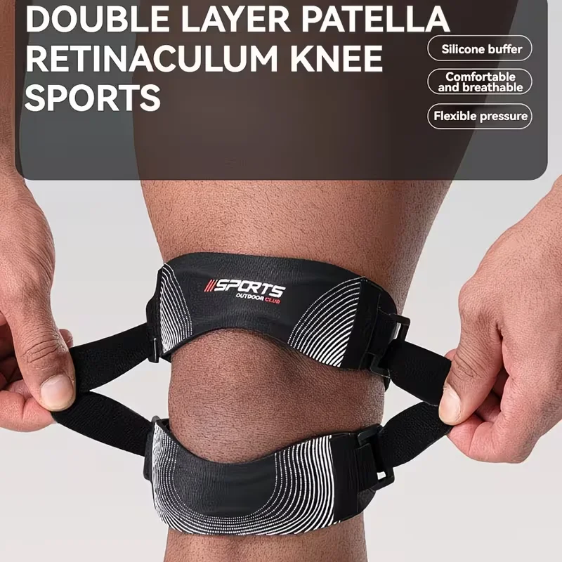 1 Stück Patella-Kniebandage, verstellbare orthopädische Kompressionsbandage zur Unterstützung des Patellasehnen, Pro Meniskusreiß-Patellapads für Männer und Frauen