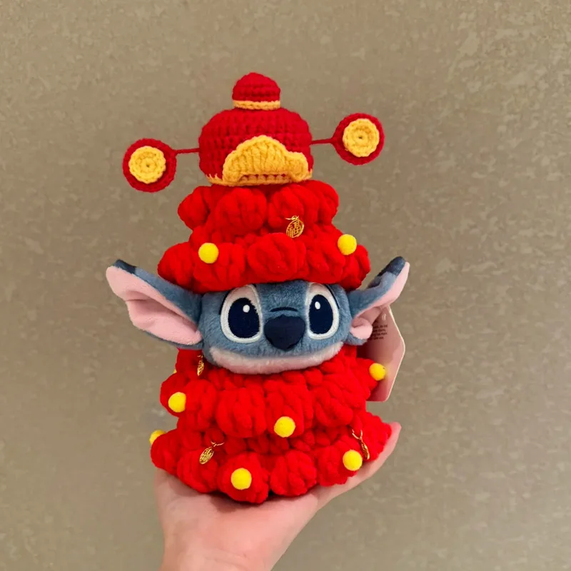 

Плюшевая игрушка-брелок Disney Stitch, новогодний подарок, милый мягкий сувенир для сумки или рюкзака, подарок на Китайский Новый год