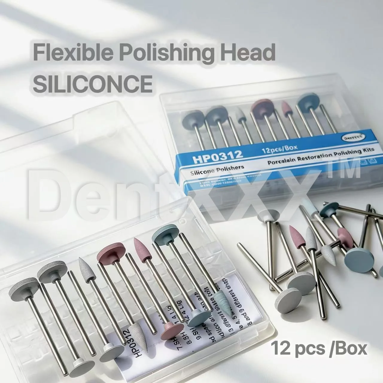 

Набор из 12 гибких силиконовых полировальных насадок HP0312 для высокоглянцевой полировки