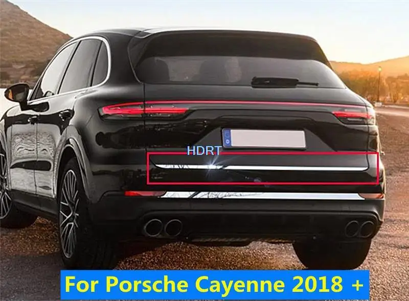 

For Porsche Cayenne 2018 + Rear Trunk Moulding Tail Gate Door Lid Cover Trim Strip Car Styling Protector Decoration Accessories