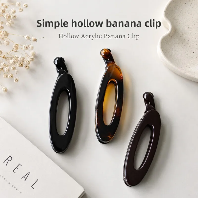Hollow Acrylic Hair Clip Cutout Twist Back Head Claw Women 2025 New Premium Minimalist Headwear Style
