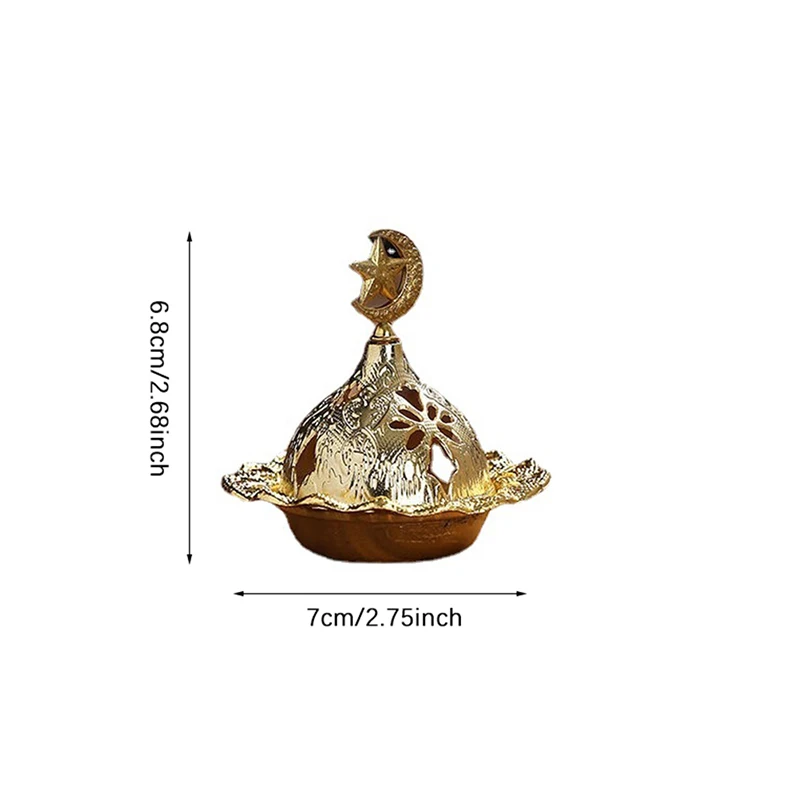 Incense Burner Incense Bakhoor Charcoal Incense Burner Metal Arab Censer Desktop Decor for Incense Sticks Cones