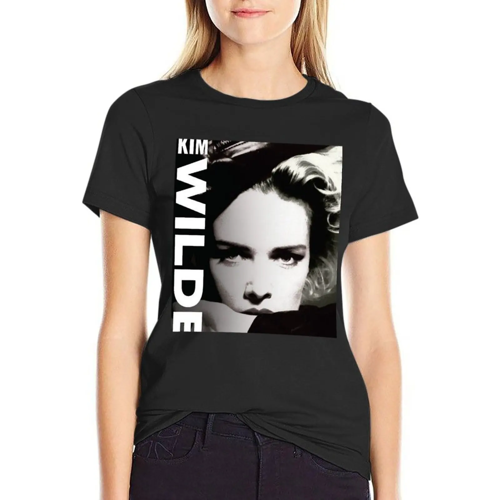 Black And White Kim Wilde T-Shirt summer tops anime Women t-shirts