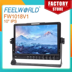 Feelworld 10.1 inch Camera Field Monitor FW1018V1 4K Full HD 1920x1200 IPS Display HDMI YPbPr Video Audio Input for DSLR Cameras