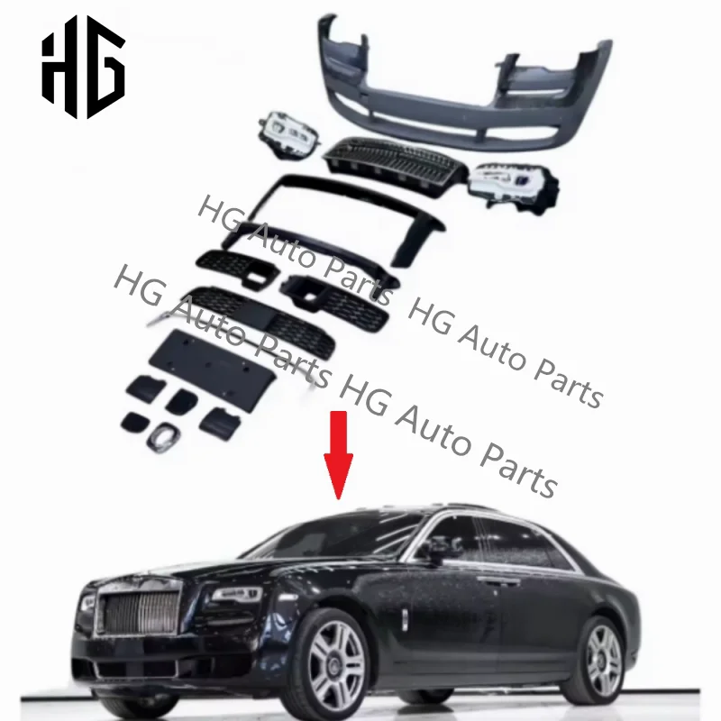 

Car Front Bumper Grill Headlight Assembly For Rolls Royce Ghost Old 1/2 Generation Style Upgrade To 3 Generation New Body Kit