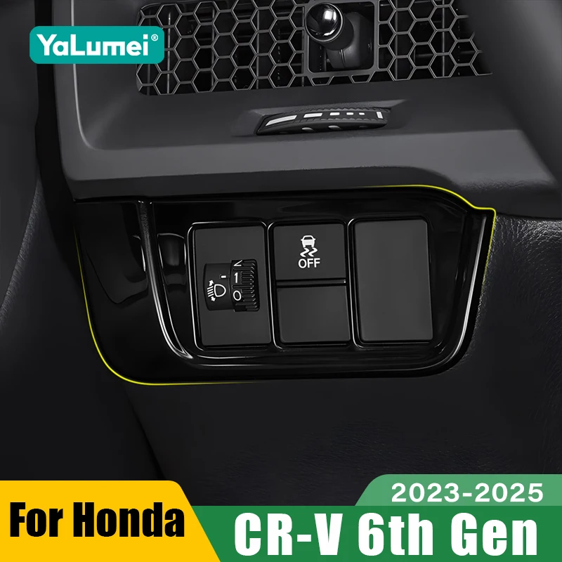 Für Honda CR-V CRV 6. Generation 2023 2024 2025 Hybrid ABS Carbon Auto Scheinwerfer Einstellung Taste Dekoration Abdeckung Zubehör