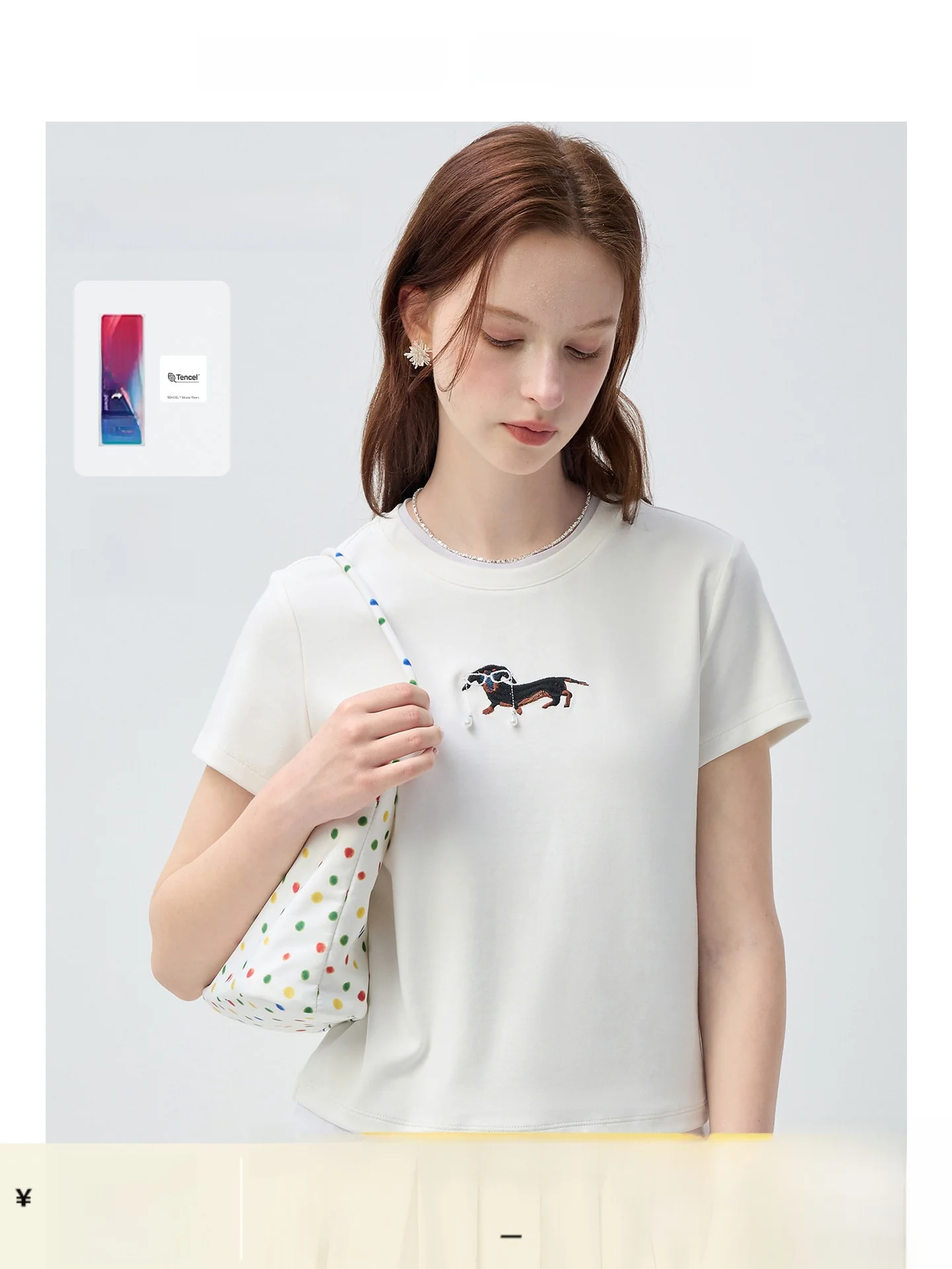 

plus Size Women's Embroidered T-Shirt Short Sleeve Slim Fit Summer Versatile Comfortable Breathable Korean Style round Neck Top