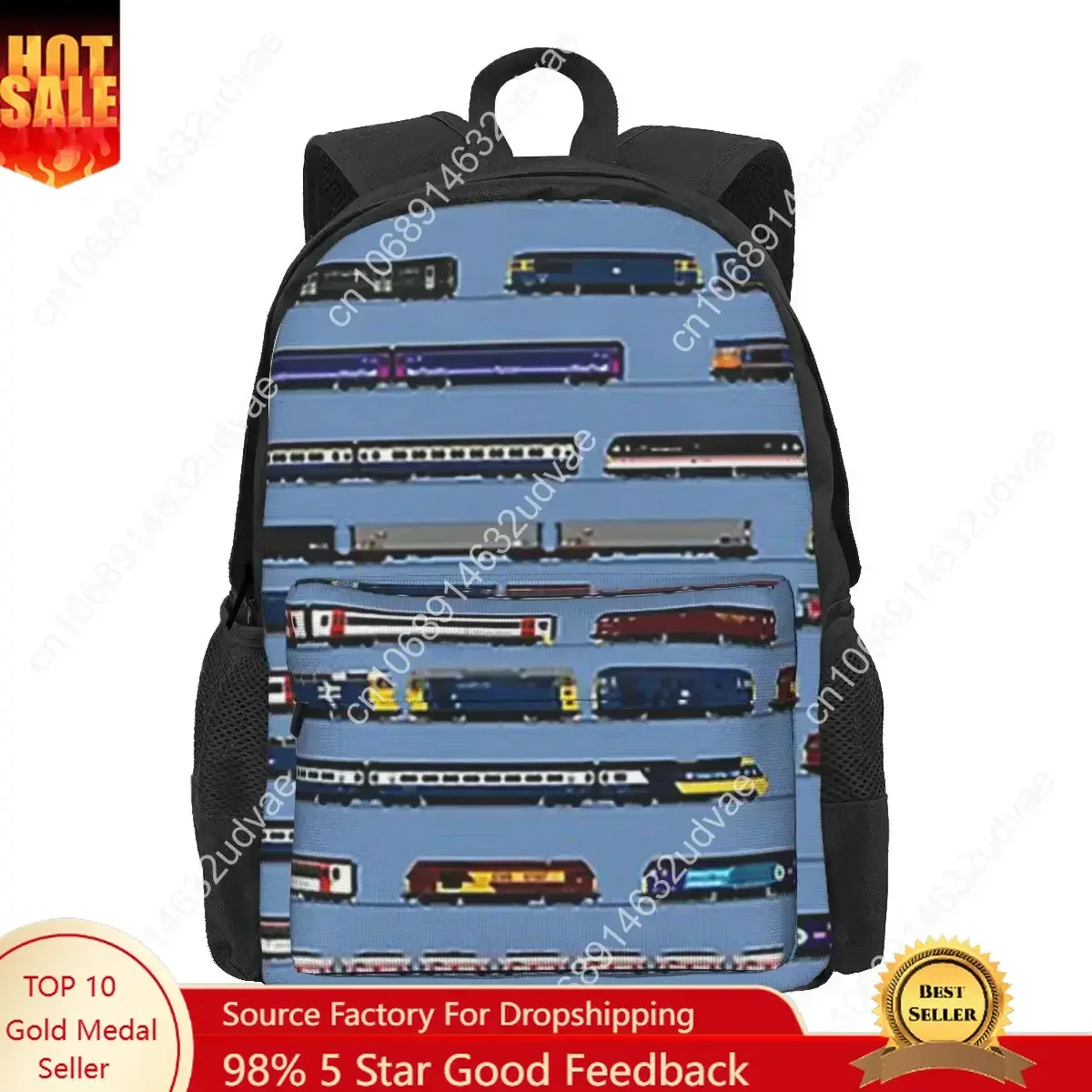 British Trains Backpacks Bookbag Students School Bags Cartoon Rucksack Laptop Rucksack Shoulder Bag