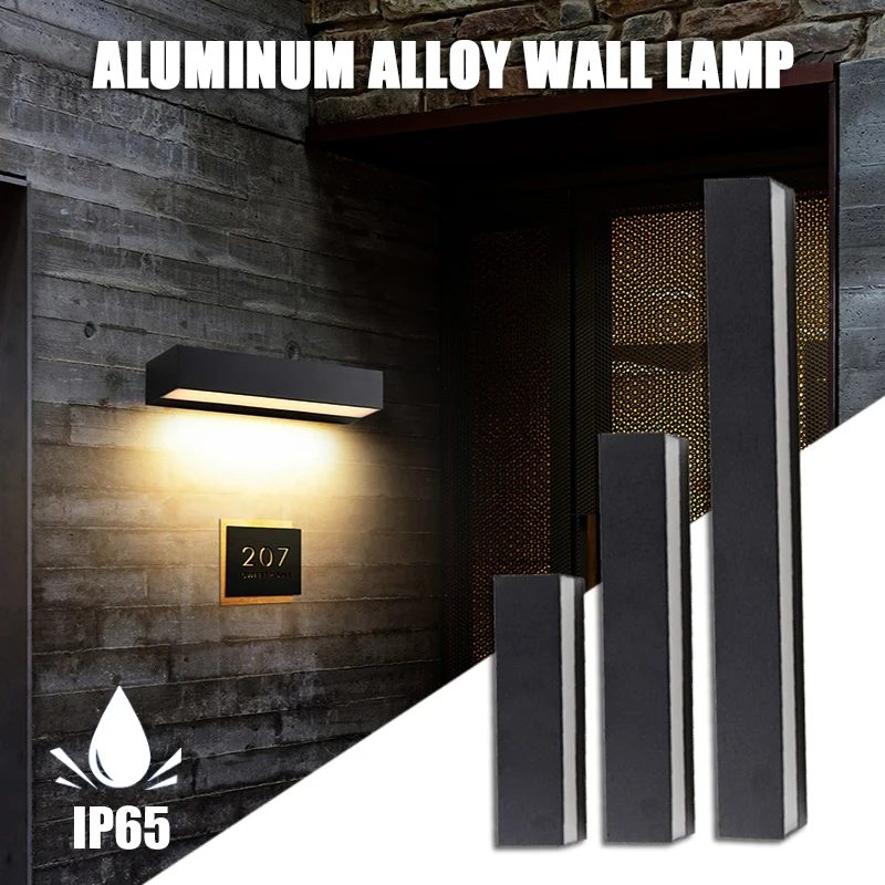 

Simple Strip Light Wall Outdoor IP65 Waterproof Wall Lamp Garden Porch Light 85-265V Outdoor Lamp Lampara Exterior Pared