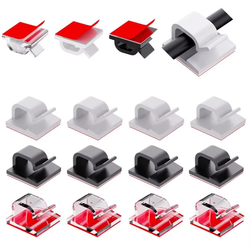 

10-60 шт., зажимы-органайзеры для кабелей, менеджер проводов, держатель шнура, зарядка через USB, устройство для намотки шпульки, настенный крючок