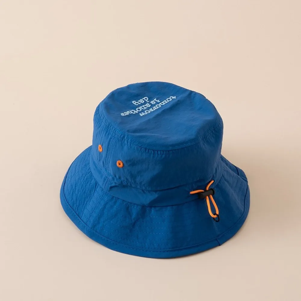 

Korean Style Breathable Bucket Hat Quick-dry Mesh Summer Kid Sunhat Shading Hat Letter Embroidery Children's Fisherman Hat Kid