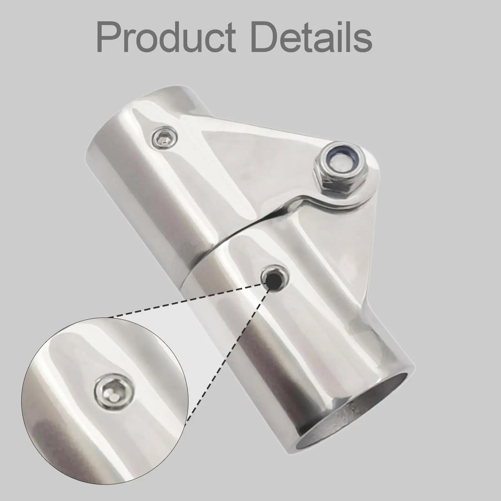 Boat Tube Connector Folding Swivel Coupling Tube Pipe Connector Easy Installation Hardware for Folding Awnings Flagpoles