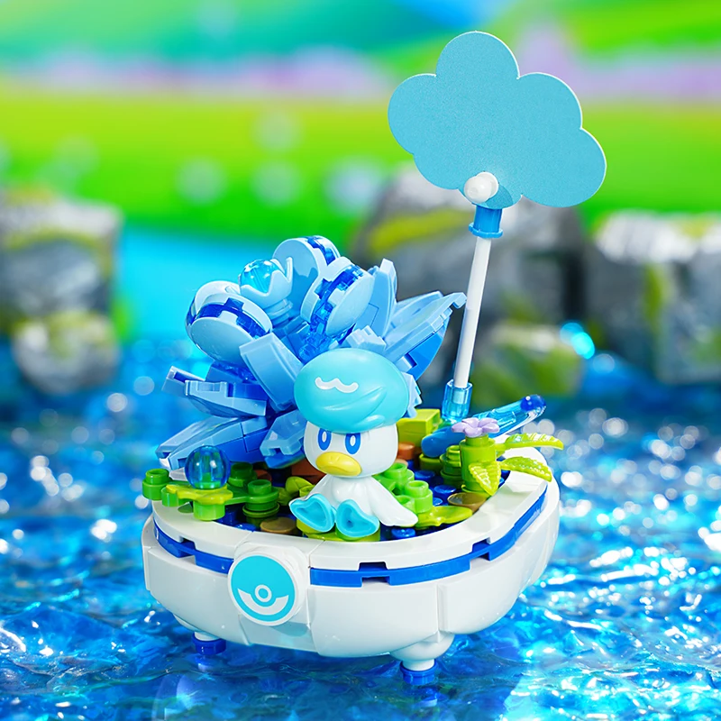 Pokemon Baustein Pikachu Charmander Squirtle Modell Spielzeug Dekoration Pflanze Topf Blume Ziegel Mädchen Spielzeug Kind Geschenk 5