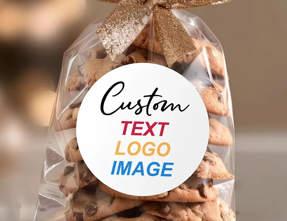 Anpassbares Aufkleber-Etikett mit individuellem Foto, Vinyl, mit Text-Logo, wasserdicht, personalisiert, rund, für Werbeveranstaltungen, Firmengeschenk – Detail 5