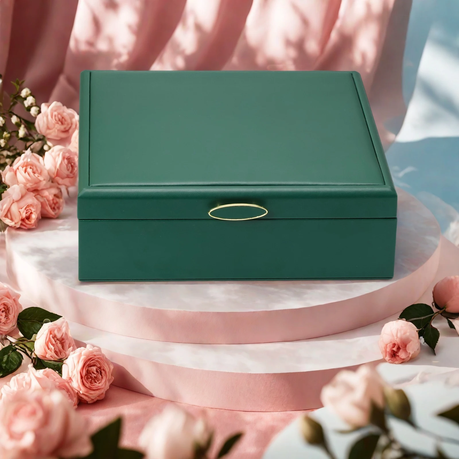 1pc Elegant Double Layer Jewelry Storage Box With Lock For Ring Necklace Earring Organizer Display For Case