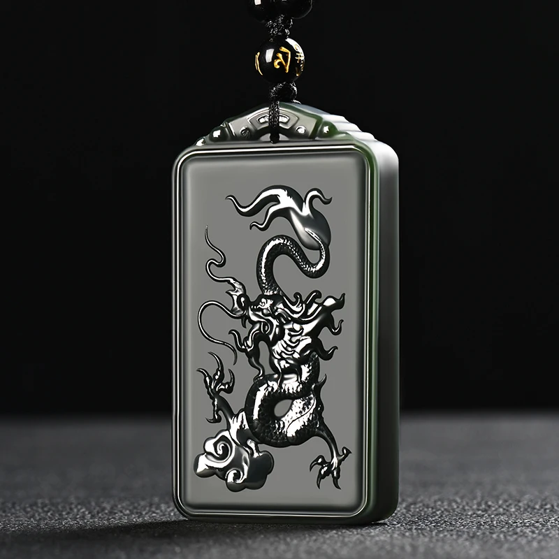 

Genuine Hetian Jade Dragon World Jade Pendant Xinjiang Qingyu Zodiac Dragon Men's Women's Brand