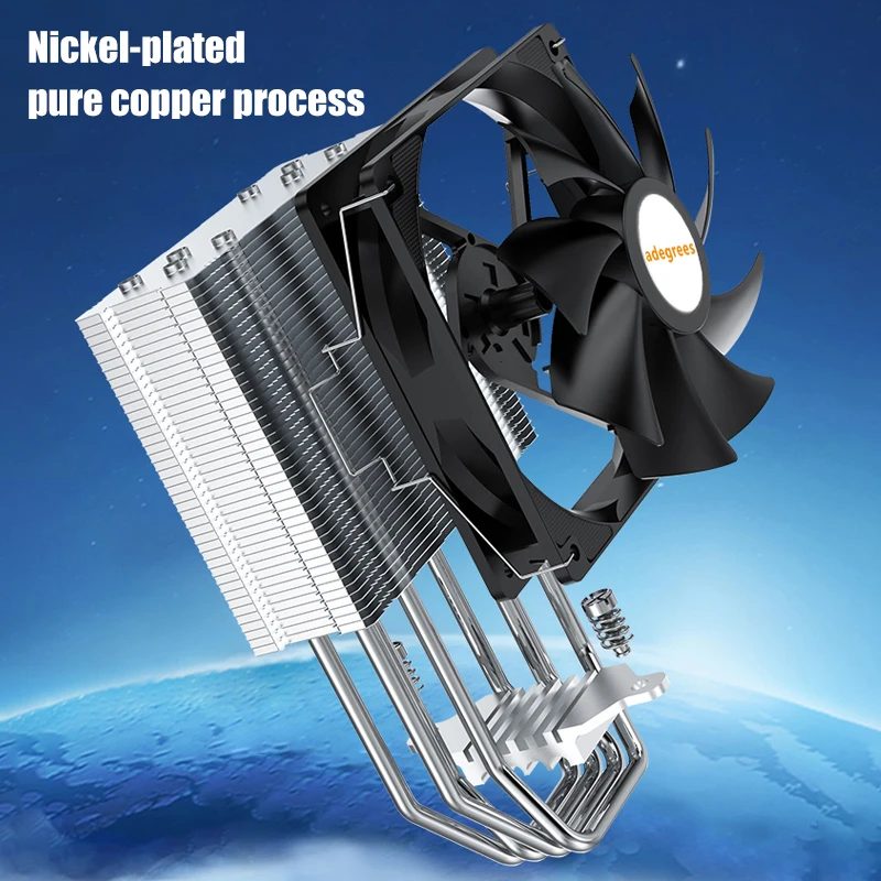 ชุดระบายความร้อนซีพียู AM5 แบบใช้ลม 4 ฮีทไปป์ สำหรับ Intel LGA 1366 1150 1151 1155 1200 1700 2011 X79 AM3 AM4 พีซี