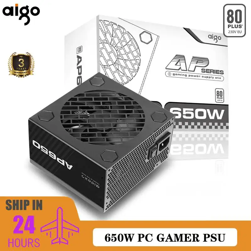 Aigo AP Power Supply PC 550W 650W 750W Diy Gaming 80PLUS 230V EU 120MM Mute FAN ATX Desktop Computer Gamer Fonte PSU For rx 580