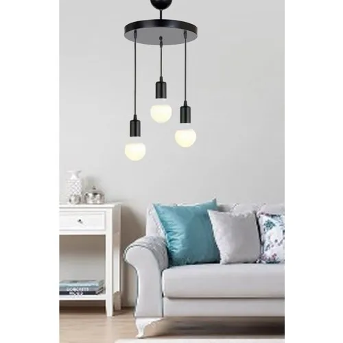 

Home Design Retro Fashion 3 Pcs Black Chandelier