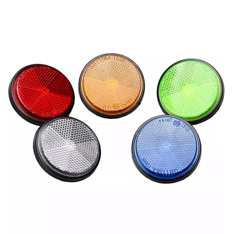 New【Motorcycle Circular Reflector Electric Vehicle Bicycle Dustproof Night Warning Reflector 6mm Hexagonal Screw Fixation】