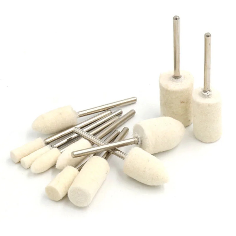 10 Pcs. For Fine Polishing of Irregular Surface Wool Felt Mounting Tips