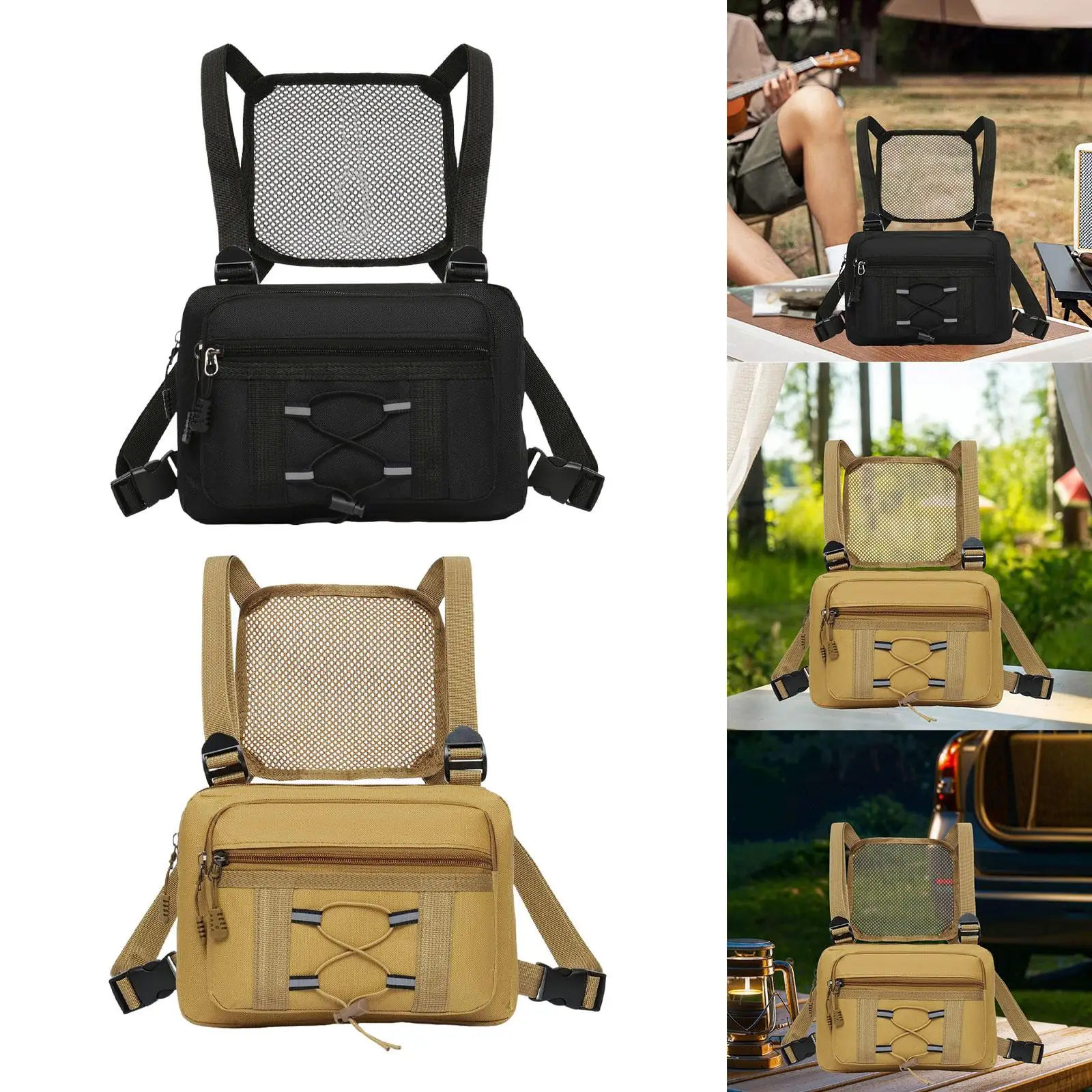 Breathable Binocular Harness Chest Bag with Rangefinder Pocket for Birdwatching Hiking Camping Waterproof Bino Pouch view 6