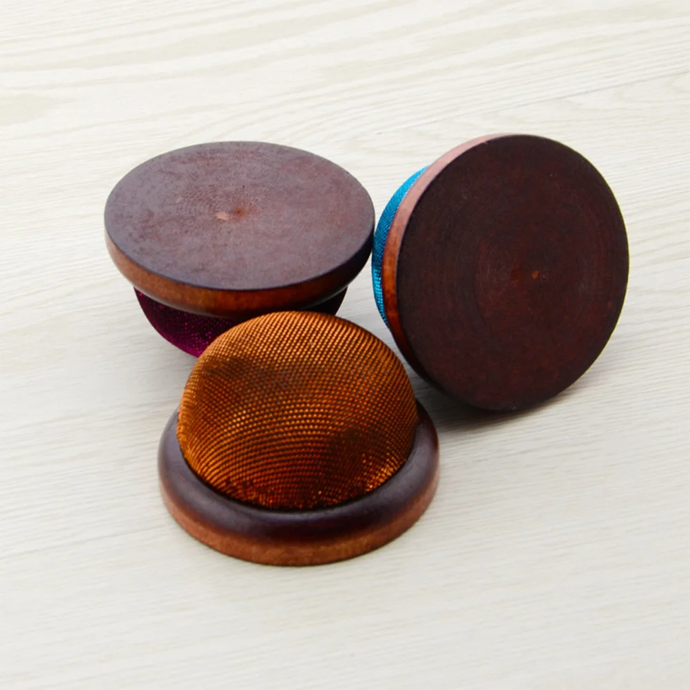 

3Pcs Pin Cushion Glitter Needle Holder Wooden Base Sewing Tool Supplies DIY Colors Golden Red Blue Pin Cushion