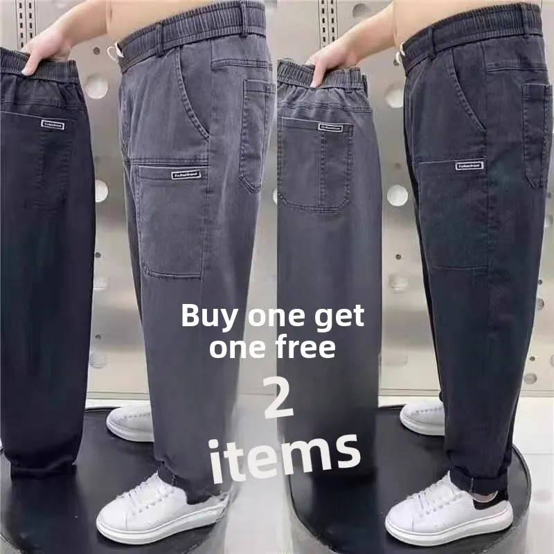 

Мужские износостойкие грязезащитные джинсы Multi ket, свободные повседневные прямые брюки для осенне-зимней работы на открытом воздухе