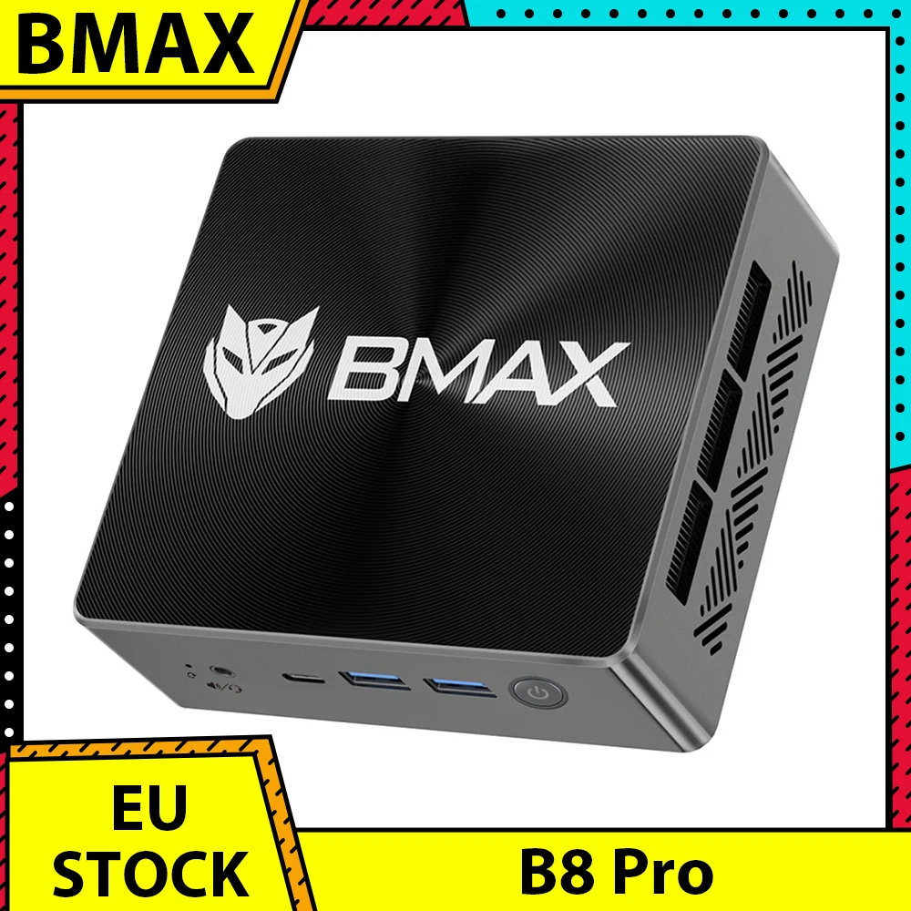 BMAX B8 Pro Mini PC, Intel Core i7-1365U Processeur 10 cœurs Jusqu\'à 5.2GHz, 24 Go de RAM DDR5 1 To SSD NVMe, WiFi 6 Bluetooth 5.2