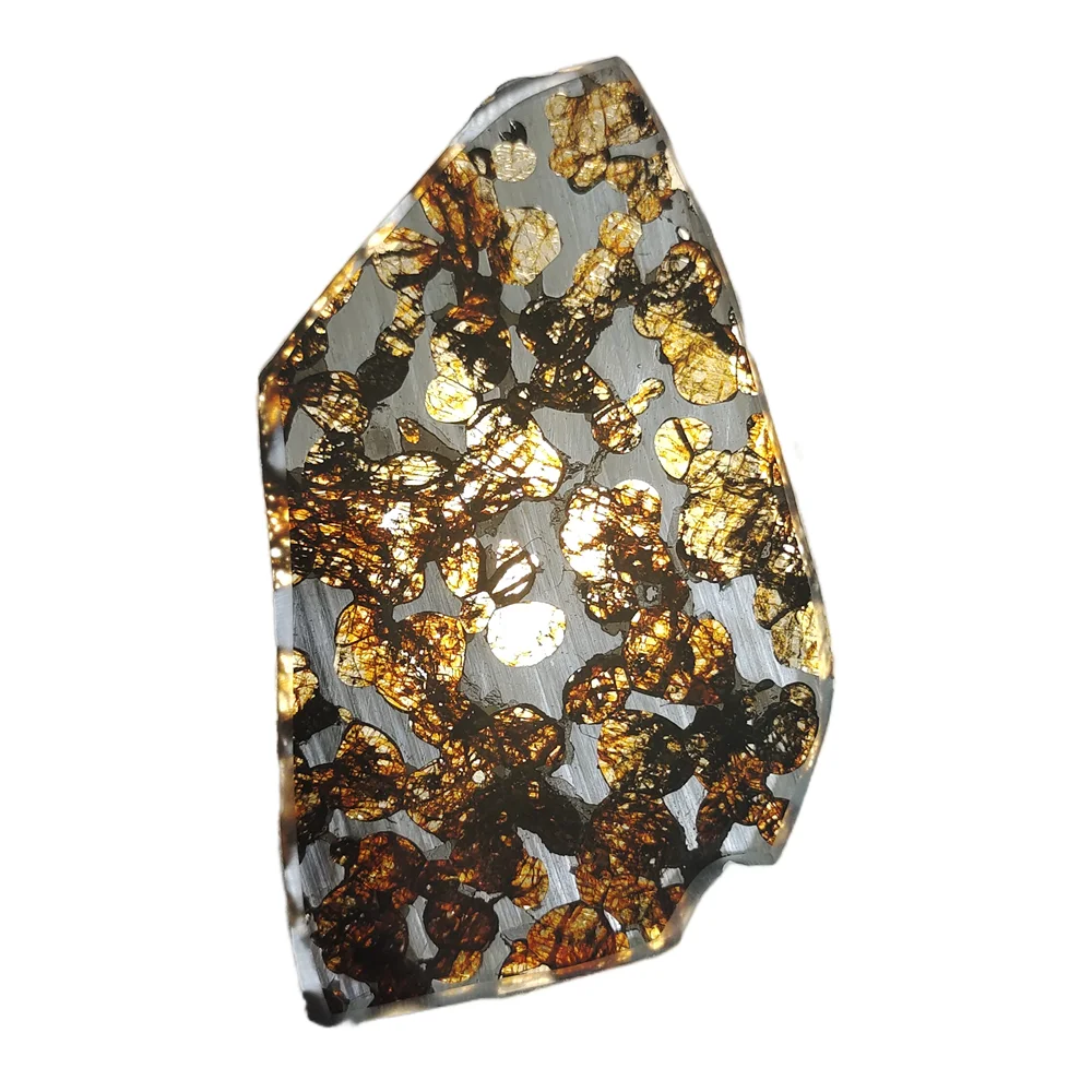 26g Seymchan Pallasite Olive Meteorite Slices Specimen Natural Meteorite Material Sliced Collection - CA130