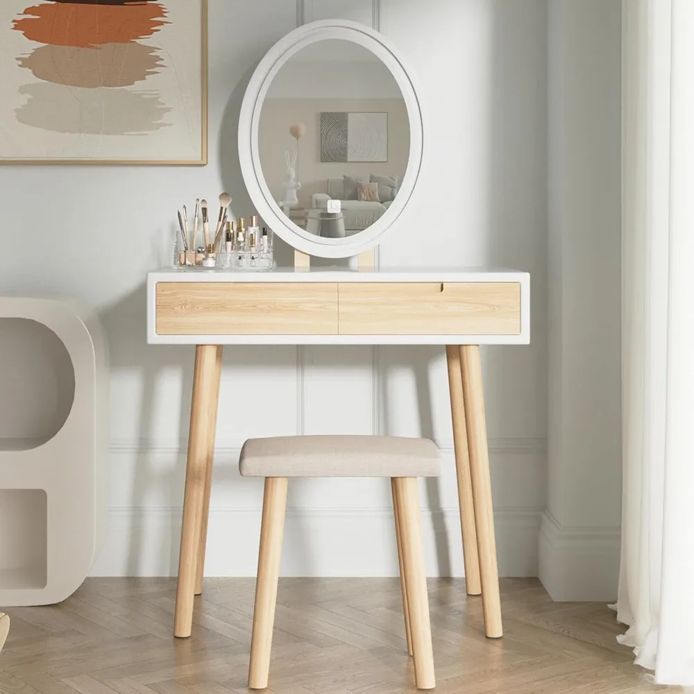 

Makeup Vanity Desk with Lights, Small Vanity with Adjustable Brightness Mirror for Small Spaces, Vanity Desk, Customized