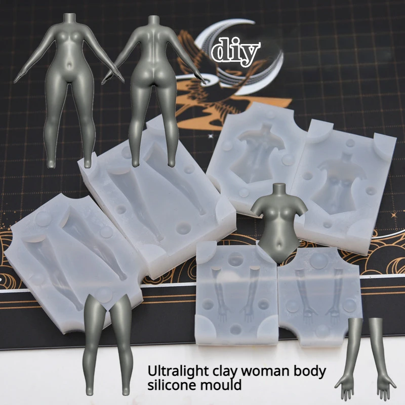 Ultralight Clay Woman Body Silicone Mould Direct Proportion Q Mould DIY Mud Sculpture Prime Body Mode Doll Polymer Clay Mold