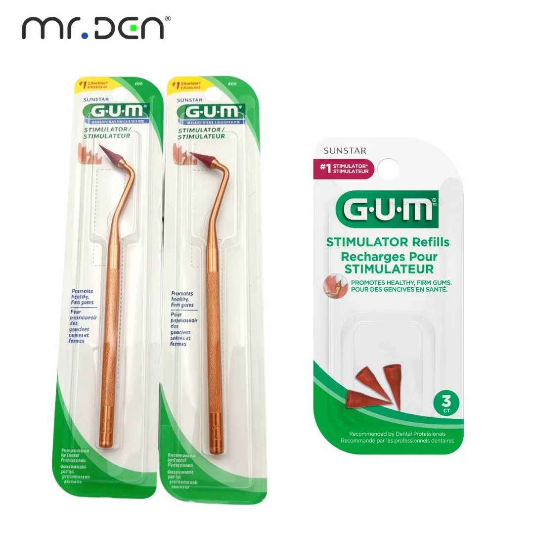 GUM Gingival Stimulator 600 1 Handle+3 Replacement Tips,Gingival Recession Repair Prevent Gum Irritation & Tooth Looseness