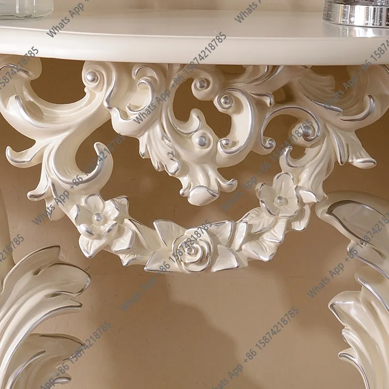 W European Entrance Table French Villa Pastoral Entrance End View Table Against The Wall Side Cabinet Semicircular Corridor Tabl