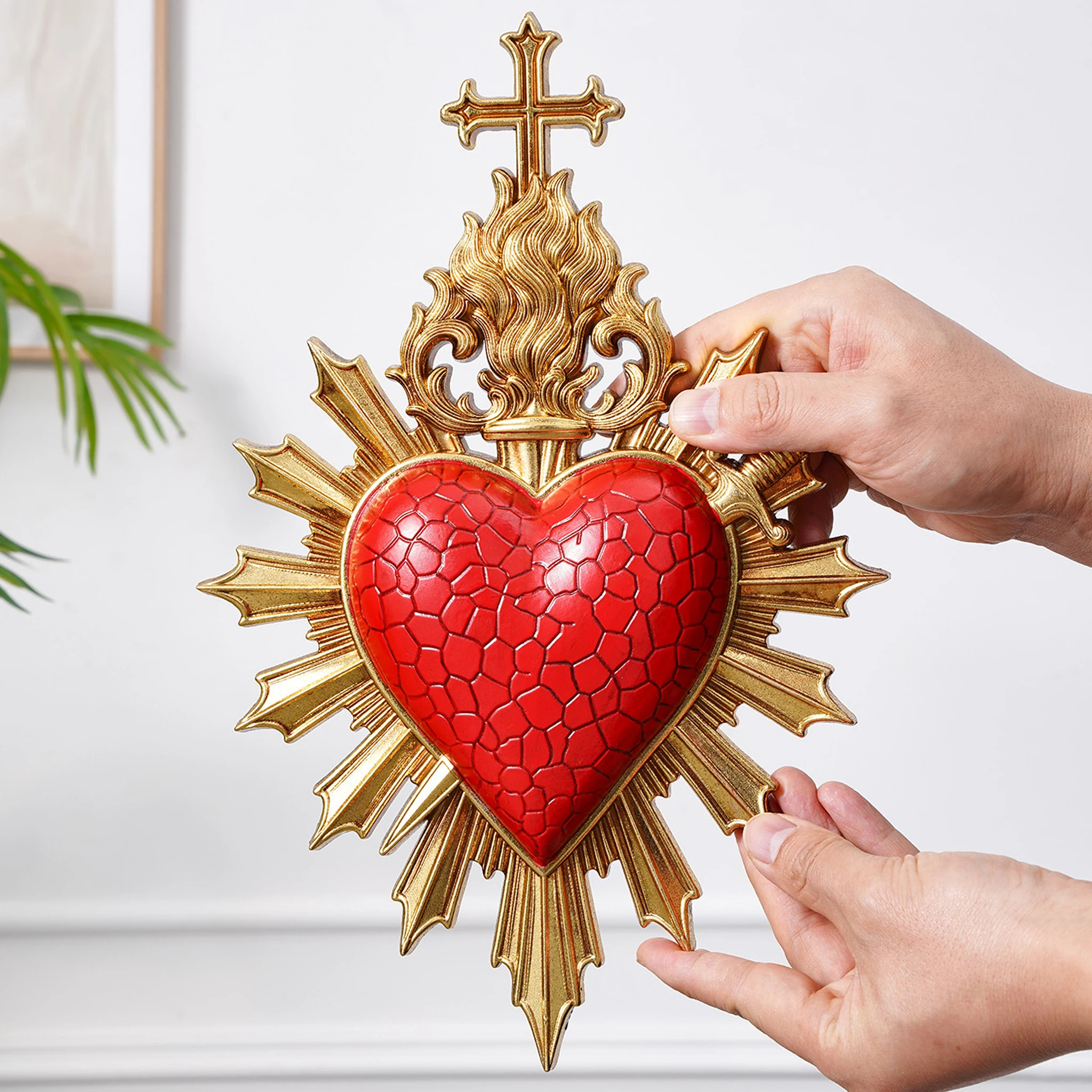European-style Heart-piercing Blade Master Heart Wall Hanging Art Wall Decoration Pendant Living Room Decoration Accessories