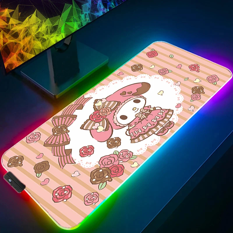 

RGB Mouse Pad M-my M-melody Backlight Gamer XXL Keyboard LED Desk Mouse Mat Carpet Rubber Tapis Souris Gaming kawaii Mousepad