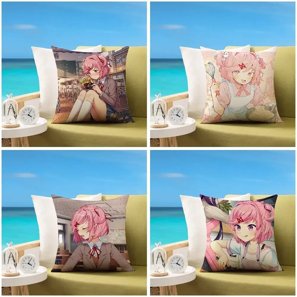 Cute N-Natsuki Pillow Case Sofa And Living Room Decorative Cushion Covers Dust-proof And Mite-proof Invisible Zipper