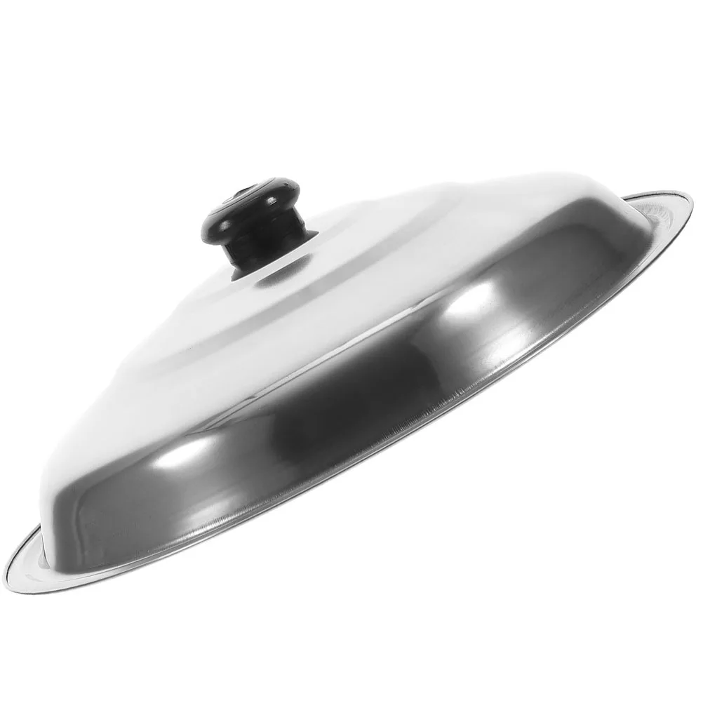 

14 Inch Stainless Steel Frying Wok Lid Replacement Round Dome Pan Cover for Cookware Skillet Pot Universal Fit Kitchen Use
