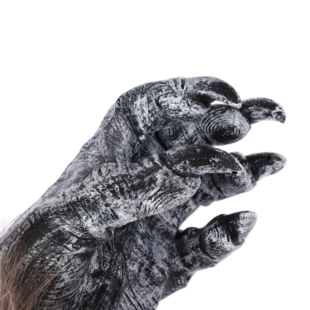 

1 Pair Realistic Werewolf Gloves Scary Animal Party Props Cosplay Costume Accessory Halloween Festival Performance Grey