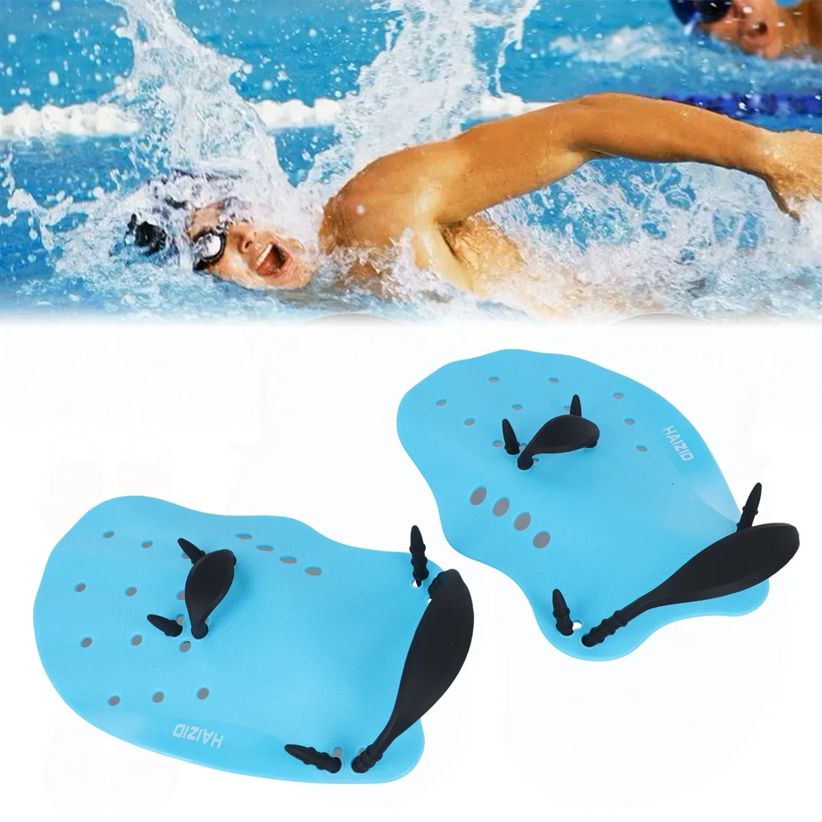 

Для детских плавательных ласт с регулируемыми ремнями на запястье и пальцы. Удобные силиконовые ручные весла для плавания для тренировок по воде.