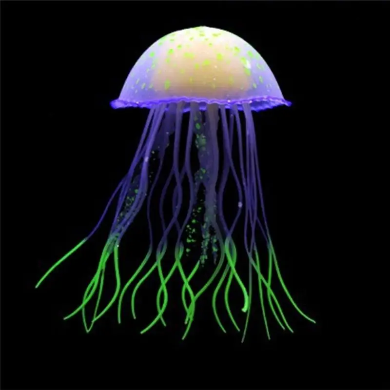 

【FITTING!】12PCS Sea Moon Luminous Simulation Jellyfish Wholesale Silicone Fluorescent Luminous Floating Fish Aquarium Decoration