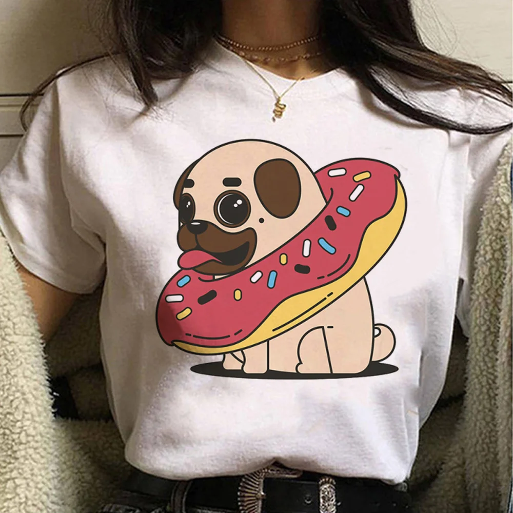 Pug Tee women Y2K anime comic t-shirts female designer clothes