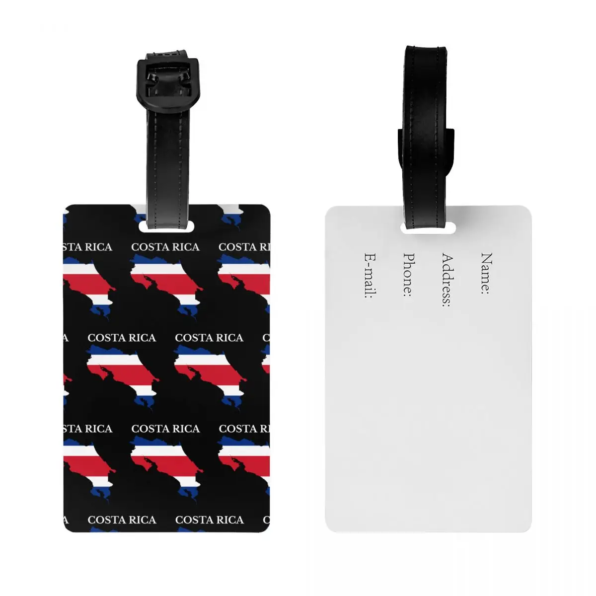 Costa Rica Map Flag Luggage Tags for Travel Suitcase Privacy Cover Name ID Card