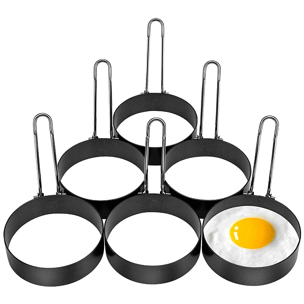 COFA 6 Pack Egg Ring, Stainless Steel Round Egg Non-Stick Frying Egg Maker Molds