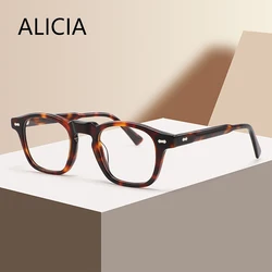 ALICIA  Acetate Fashion Retro Eyeglasses Polygon Spectacle Optical Prescription Frames Man Woman