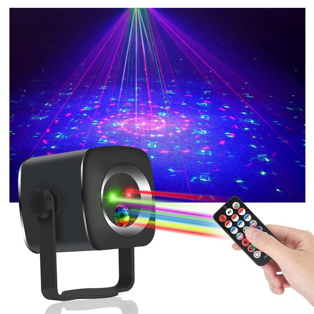 USB Rechargeable RGB Color 60 Patterns Projector Light Sound Activated Indoor Disco Party Decoration for Holiday