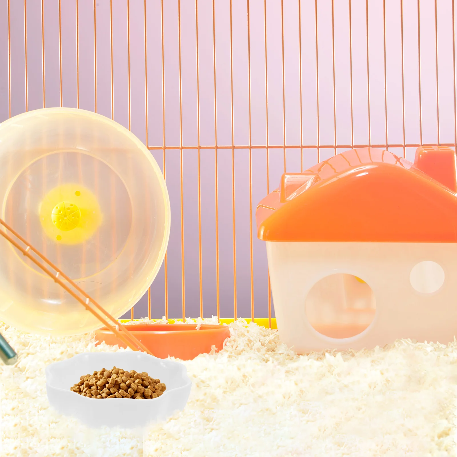 2 Pcs Hamster Ceramic Bowl Small Animal Supply Food Water Accessory Wear- Ceramics Wear-resistant Feeding