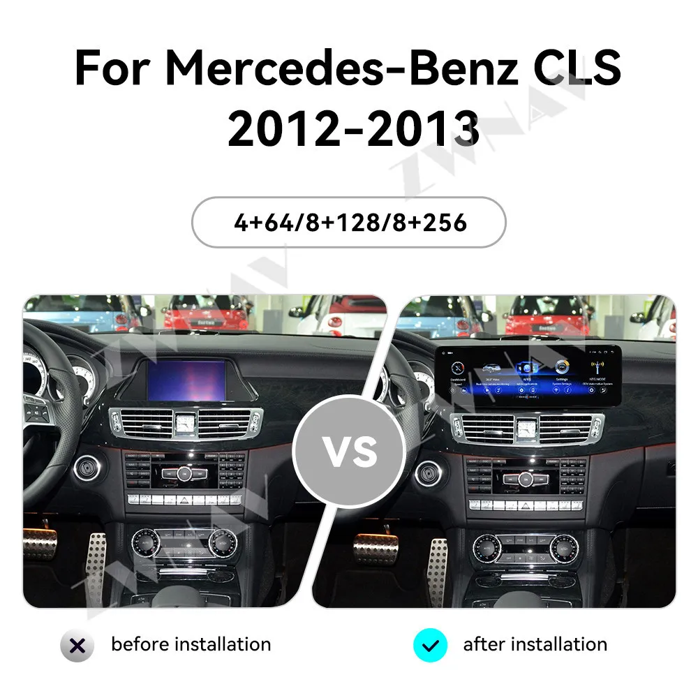 

14,9-дюймовый автомобильный радиоприемник CarPlay QLED Android 14 для Mercedes-Benz CLS 2012-2013, GPS-навигация, стерео мультимедийный плеер, головное устройство