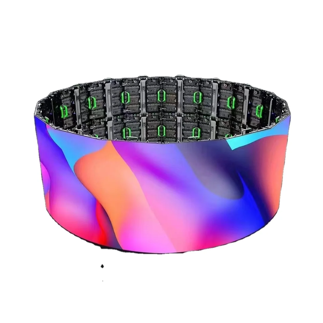 Módulo de exibição LED flexível curvado de tela macia P1.86 de alta qualidade para uso interno para caveiras de vinho estádios igrejas